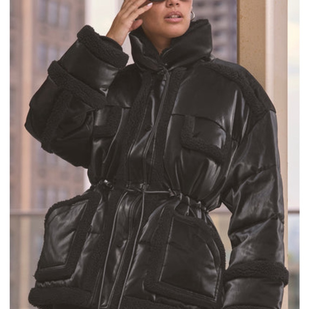 ALO Yoga Black Plush Puffer Coat
